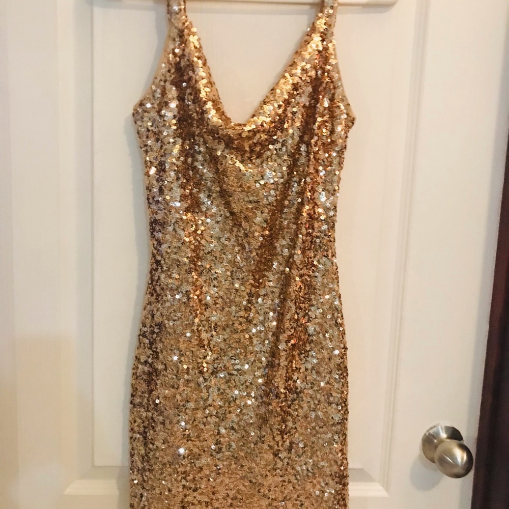 Gold Sequin Dress